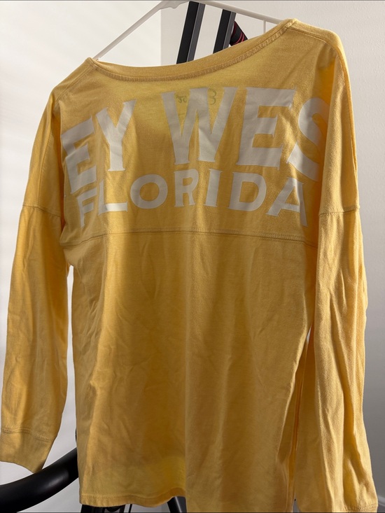 Exist Tops - Exist Yellow Long Sleeve Tee with White 'Key West Florida' Print